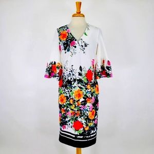 NWT! WESLEE ROSE FLORAL BELL SLEEVE DRESS-SIZE 8